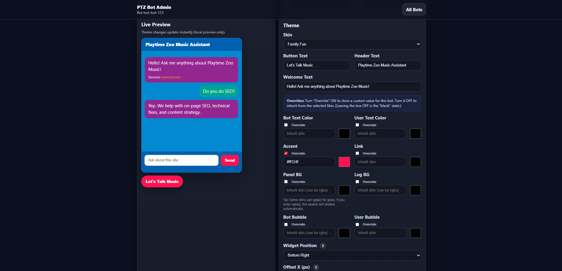 Theme Bot Playtime Zoo